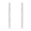 Pendientes de aro Dextera con pavé, grandes, blancos, chapados en rodio Pendientes de aro Dextera con pavé, grandes, blancos, chapados en rodio