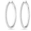 Pendientes de aro Dextera con pavé, grandes, blancos, chapados en rodio Pendientes de aro Dextera con pavé, grandes, blancos, chapados en rodio