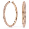 Pendientes de aro Dextera con pavé, grandes, blancos, chapados en tono oro rosa Pendientes de aro Dextera con pavé, grandes, blancos, chapados en tono oro rosa