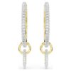 Pendientes de aro Dextera, corte redondo, blancos, chapados en tono dorado Pendientes de aro Dextera, corte redondo, blancos, chapados en tono dorado