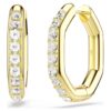 Pendientes de aro Dextera, forma octogonal, corte redondo, tamaño mediano, blanco, chapado en tono dorado Pendientes de aro Dextera, forma octogonal, corte redondo, tamaño mediano, blanco, chapado en tono dorado