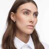 Pendientes de aro Dextera, pequeños, blancos, chapados en rodio Pendientes de aro Dextera, pequeños, blancos, chapados en rodio