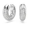 Pendientes de aro Dextera, pequeños, blancos, chapados en rodio Pendientes de aro Dextera, pequeños, blancos, chapados en rodio