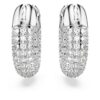 Pendientes de aro Dextera, pequeños, blancos, chapados en rodio Pendientes de aro Dextera, pequeños, blancos, chapados en rodio