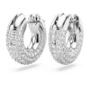 Pendientes de aro Dextera, pequeños, blancos, chapados en rodio Pendientes de aro Dextera, pequeños, blancos, chapados en rodio