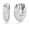 Pendientes de aro Dextera, pequeños, blancos, chapados en rodio Pendientes de aro Dextera, pequeños, blancos, chapados en rodio