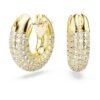 Pendientes de aro Dextera pequeños, blancos, chapados en tono dorado Pendientes de aro Dextera pequeños, blancos, chapados en tono dorado