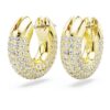 Pendientes de aro Dextera pequeños, blancos, chapados en tono dorado Pendientes de aro Dextera pequeños, blancos, chapados en tono dorado