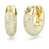 Pendientes de aro Dextera pequeños, blancos, chapados en tono dorado Pendientes de aro Dextera pequeños, blancos, chapados en tono dorado