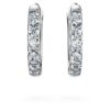 Pendientes de aro Eternity con diamantes cultivados en laboratorio, 0,1 quilates en total, forma redonda, pequeños, oro blanco de 14K