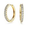 Pendientes de aro Eternity con diamantes cultivados en laboratorio, 0,5 ct en total, forma redonda, oro amarillo de 14K Pendientes de aro Eternity con diamantes cultivados en laboratorio, 0,5 ct en total, forma redonda, oro amarillo de 14K
