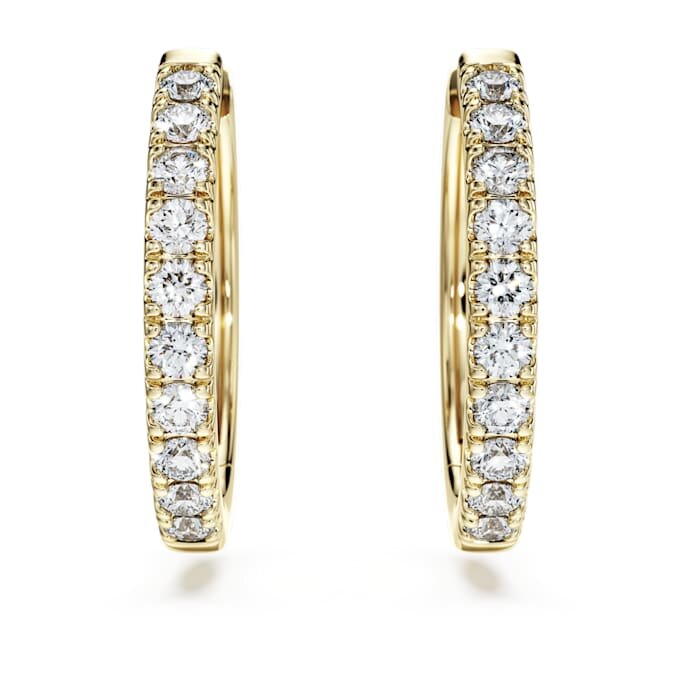Pendientes de aro Eternity con diamantes cultivados en laboratorio, 0,5 ct en total, forma redonda, oro amarillo de 14K Pendientes de aro Eternity con diamantes cultivados en laboratorio, 0,5 ct en total, forma redonda, oro amarillo de 14K