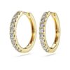 Pendientes de aro Eternity con diamantes cultivados en laboratorio, 0,5 ct en total, forma redonda, oro amarillo de 14K Pendientes de aro Eternity con diamantes cultivados en laboratorio, 0,5 ct en total, forma redonda, oro amarillo de 14K