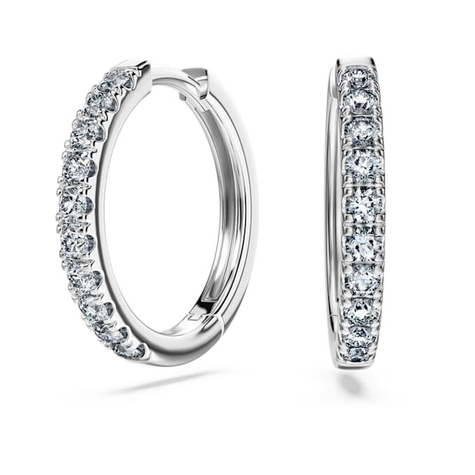 Pendientes de aro Eternity con diamantes cultivados en laboratorio, 0,56 ct en total, forma redonda, plata esterlina Pendientes de aro Eternity con diamantes cultivados en laboratorio, 0,56 ct en total, forma redonda, plata esterlina