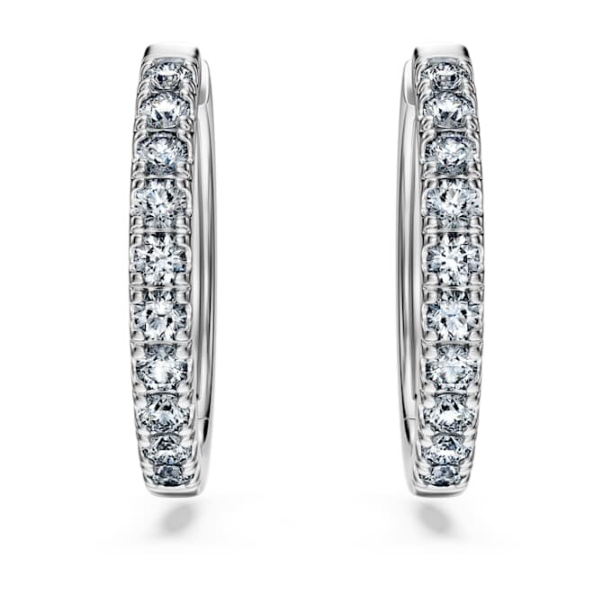 Pendientes de aro Eternity con diamantes cultivados en laboratorio, 0,56 ct en total, forma redonda, plata esterlina Pendientes de aro Eternity con diamantes cultivados en laboratorio, 0,56 ct en total, forma redonda, plata esterlina