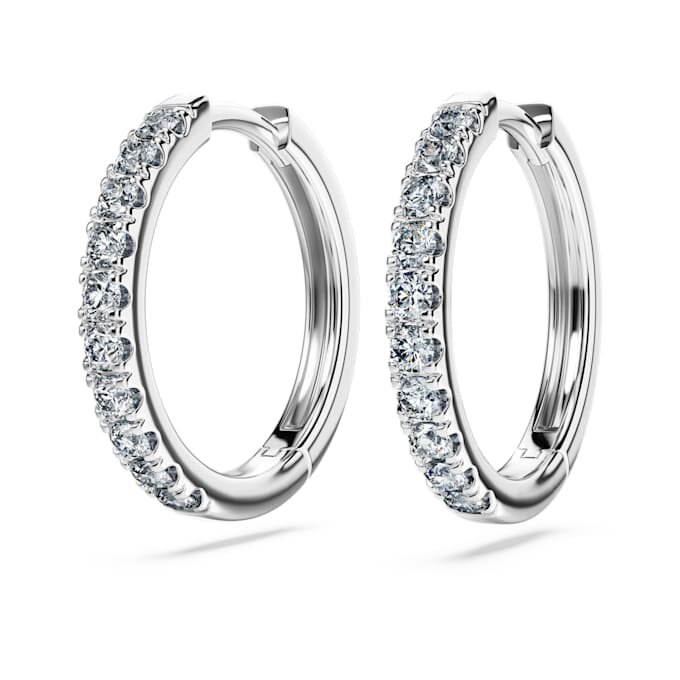 Pendientes de aro Eternity con diamantes cultivados en laboratorio, 0,56 ct en total, forma redonda, plata esterlina Pendientes de aro Eternity con diamantes cultivados en laboratorio, 0,56 ct en total, forma redonda, plata esterlina