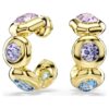 Pendientes de aro Gema con cortes mixtos, multicolores, chapados en tono dorado Pendientes de aro Gema con cortes mixtos, multicolores, chapados en tono dorado
