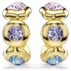 Pendientes de aro Gema con cortes mixtos, multicolores, chapados en tono dorado Pendientes de aro Gema con cortes mixtos, multicolores, chapados en tono dorado
