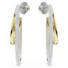 Pendientes de aro Hyperbola, corte redondo, tamaño mediano, blancos, acabado de metales mixtos Pendientes de aro Hyperbola, corte redondo, tamaño mediano, blancos, acabado de metales mixtos