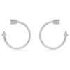 Pendientes de aro Idyllia con cortes variados, forma de flecha, blancos, chapados en rodio Pendientes de aro Idyllia con cortes variados, forma de flecha, blancos, chapados en rodio