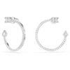 Pendientes de aro Idyllia con cortes variados, forma de flecha, blancos, chapados en rodio Pendientes de aro Idyllia con cortes variados, forma de flecha, blancos, chapados en rodio