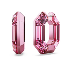 Pendientes de aro Lucent con forma octogonal, pequeños, color rosa
