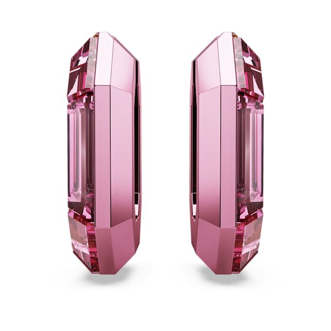 Pendientes de aro Lucent con forma octogonal, pequeños, color rosa Pendientes de aro Lucent con forma octogonal, pequeños, color rosa