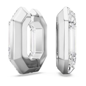 Pendientes de aro Lucent, forma octogonal, pequeños, blancos