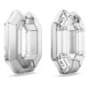 Pendientes de aro Lucent, forma octogonal, pequeños, blancos