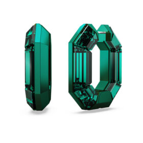 Pendientes de aro Lucent, forma octogonal, pequeños, verdes