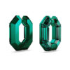 Pendientes de aro Lucent, forma octogonal, pequeños, verdes