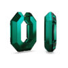 Pendientes de aro Lucent, forma octogonal, pequeños, verdes