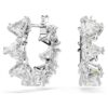 Pendientes de aro Matrix blancos, chapados en rodio Pendientes de aro Matrix blancos, chapados en rodio