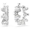 Pendientes de aro Matrix blancos, chapados en rodio Pendientes de aro Matrix blancos, chapados en rodio