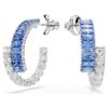 Pendientes de aro Matrix con cortes mixtos, azules, chapados en rodio Pendientes de aro Matrix con cortes mixtos, azules, chapados en rodio