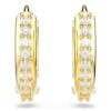 Pendientes de aro Matrix, corte redondo, blancos, chapados en tono dorado