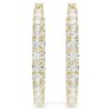 Pendientes de aro Matrix, corte redondo, blancos, chapados en tono dorado