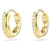 Pendientes de aro Matrix, corte redondo, blancos, chapados en tono dorado