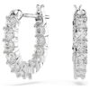 Pendientes de aro Matrix Vittore, corte redondo, blancos, chapados en rodio Pendientes de aro Matrix Vittore, corte redondo, blancos, chapados en rodio