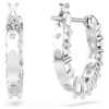 Pendientes de aro Matrix Vittore, corte redondo, blancos, chapados en rodio Pendientes de aro Matrix Vittore, corte redondo, blancos, chapados en rodio