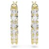 Pendientes de aro Matrix Vittore, corte redondo, blancos, chapados en tono dorado Pendientes de aro Matrix Vittore, corte redondo, blancos, chapados en tono dorado