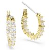 Pendientes de aro Matrix Vittore, corte redondo, blancos, chapados en tono dorado Pendientes de aro Matrix Vittore, corte redondo, blancos, chapados en tono dorado