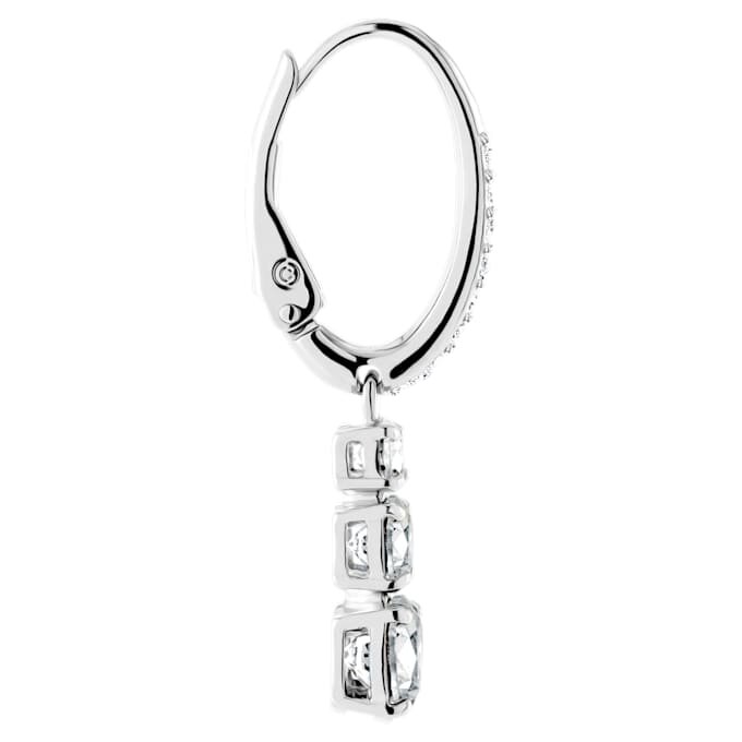 Pendientes de aro Stilla Attract, corte redondo, blancos, chapados en rodio Pendientes de aro Stilla Attract, corte redondo, blancos, chapados en rodio