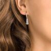 Pendientes de aro Stilla Attract, corte redondo, blancos, chapados en rodio Pendientes de aro Stilla Attract, corte redondo, blancos, chapados en rodio