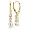 Pendientes de aro Stilla Attract, corte redondo, blancos, chapados en tono dorado Pendientes de aro Stilla Attract, corte redondo, blancos, chapados en tono dorado
