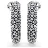 Pendientes de aro Sublima con cortes redondos mixtos, blancos, chapados en rodio Pendientes de aro Sublima con cortes redondos mixtos, blancos, chapados en rodio