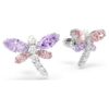 Pendientes de botón Ariana Grande X Swarovski con cortes mixtos, libélula, multicolor, chapados en rodio Pendientes de botón Ariana Grande X Swarovski con cortes mixtos, libélula, multicolor, chapados en rodio