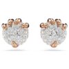 Pendientes de botón con dragón y fénix, garra de dragón, blancos, chapados en tono oro rosa Pendientes de botón con dragón y fénix, garra de dragón, blancos, chapados en tono oro rosa