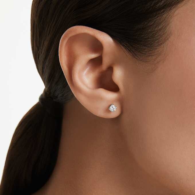 Pendientes de botón Eternity con diamantes cultivados en laboratorio, 0,52 ct en total, forma redonda, plata esterlina Pendientes de botón Eternity con diamantes cultivados en laboratorio, 0,52 ct en total, forma redonda, plata esterlina