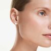 Pendientes de botón Eternity con diamantes cultivados en laboratorio, 2.0 Ct Tw, forma redonda, oro blanco de 14K Pendientes de botón Eternity con diamantes cultivados en laboratorio, 2.0 Ct Tw, forma redonda, oro blanco de 14K